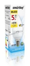 Лампа светодиодная (LED) SMARTBUY  C37  5Вт, 3000К, E14  (SBL-C37-05-30K-E14) Ret. Купить
