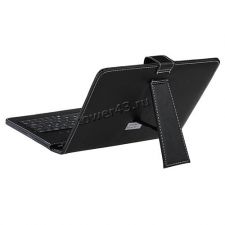 Чехол-клавиатура для планшета 7-8" КНИЖКА-подставка на передвижном креплении черная, microUSB Цены