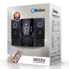 Колонки GINZZU GM-415, 50W=30W+2x10W /блютуз /USB/SD /FM-радио /пульт ДУ Цена