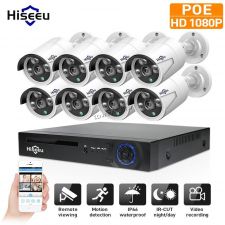 Комплект видеонаблюдения Hiseeu PoE NVR, регистратор на 8 камер, мышь, 8хFullHD IP камер 2mP,кабHDMI Купить