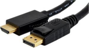 Кабель для монитора DisplayPort -> HDMI, 1,8м, черный Купить
