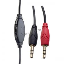 Наушники+микрофон Perfeo LINK шнур 2м, регулятор грмкости (черные) Цена