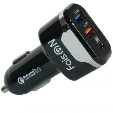 АЗУ 2 USB выход + Type-C (PD 3.0) 36W Quick Charge (5V-7A/9V-4A/12V-3A) FASION A10 (черный) Купить