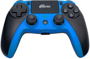 Геймпад RITMIX GP-063BTH Black-Blue (форма PS4, совместим с PS4) блютуз, вибрация Купить