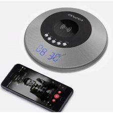 Мобильная колонка AWEI Y290 Bluetooth /MicroSD /радио /часы /беспроводное ЗУ (серая) /10Вт Купить
