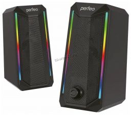 Колонки Perfeo CIRCUS, 2.0, мощность 2х3 Вт, USB, чёрн, Game Design, LED подсветка 7 цв Купить