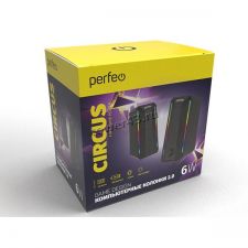 Колонки Perfeo CIRCUS, 2.0, мощность 2х3 Вт, USB, чёрн, Game Design, LED подсветка 7 цв Цена