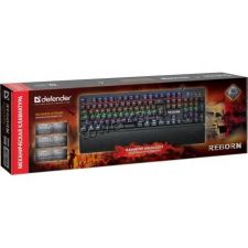 Клавиатура DEFENDER REBORN механическая игровая 104кн, радужная подсветка, подставка, шнур 1,5м Цена