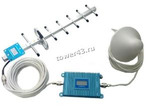 Усилитель (повторитель) сотовой связи LTE 1800МГц (4G, BAND3), комплект c 2 антеннами Купить