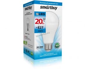 Лампа светодиодная (LED) SMARTBUY A65 20Вт, 4000К, E27  (SBL-A65-20-40K-E27) Ret. Купить