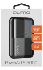 Внешний мобильный аккумулятор Qumo PowerAid 6000mAh 1A+2A, USB+Type-C индикация Купить