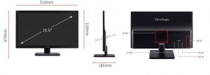 Монитор 21.5" ViewSonic LED VA2223-H Black FullHD 5ms 10M:1 200cd,  D-SUB HDMI Купить