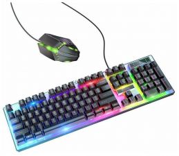 Комплект HOCO GM18 Colorfull, игровой (клавиатура +мышь) c подсветкой, USB Купить