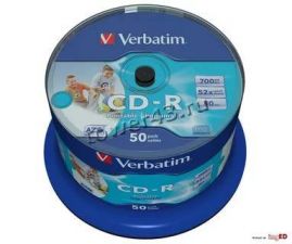 Диск CD-R Verbatim 700Mb 52x (50 шт) printable в банке Купить
