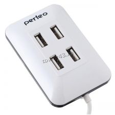 Контроллер внешний USB2.0 Hub 4-х портовый Perfeo Retail Цена